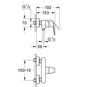 Eurosmart Cosmopolitan Single-lever shower mixer wall mounted