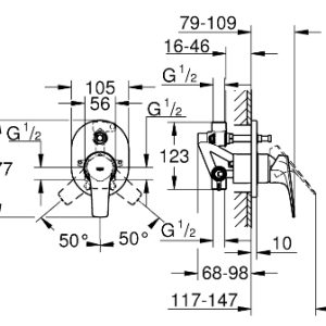 BauFlow Single-lever bath/shower mixer