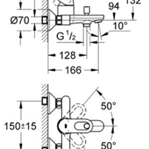 BauLoop Single-lever bath/shower mixer wall mounted