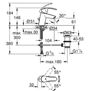 Eurosmart Single-lever basin mixer S-Size