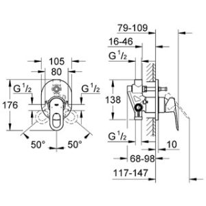 BauLoop Single-lever bath/shower mixer