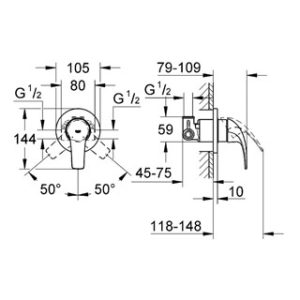 GROHE BauCurve Single-lever shower mixer