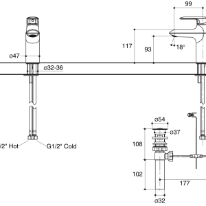 Kumin single lever lavatory faucet