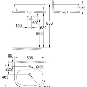 Eurosmart countertop Basin