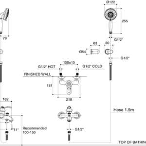Fairfax® exposed wall mount bath faucet