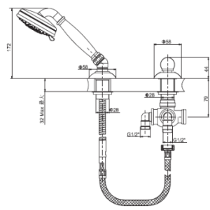 Deck mount diverter assembly