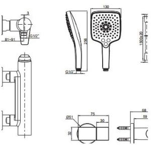 Avid wall mount shower faucet