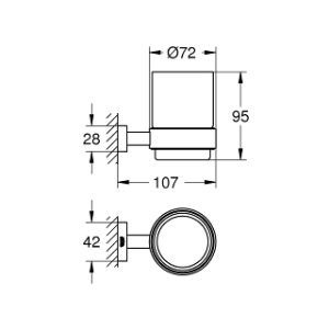 ESSENTIALS CUBE CRYSTAL GLASS WITH HOLDER