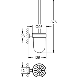 ESSENTIALS CUBE TOILET BRUSH SET