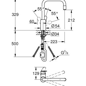 EURODISC COSMOPOLITAN SINGLE-LEVER SINK MIXER 1/2″