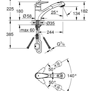 EURODISC SINGLE-LEVER SINK MIXER 1/2″