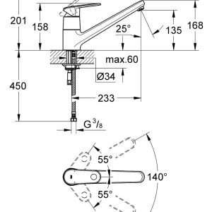 EUROPLUS SINGLE-LEVER SINK MIXER 1/2″