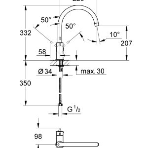 GROHE BAUCLASSIC SINGLE-LEVER SINK MIXER 1/2″