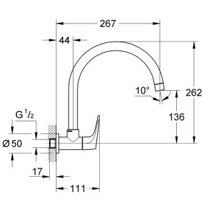 GROHE BAUFLOW SINK TAP 1/2″