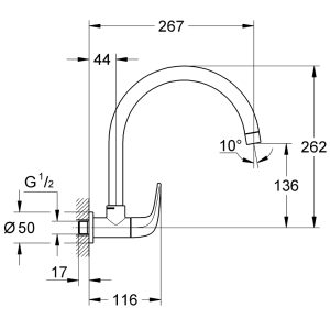 GROHE BAUCURVE SINK TAP 1/2″