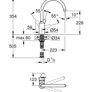 EUROSTYLE COSMOPOLITAN SINGLE-LEVER SINK MIXER 1/2″
