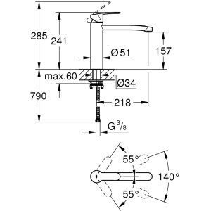 EUROSTYLE COSMOPOLITAN SINGLE-LEVER SINK MIXER 1/2″