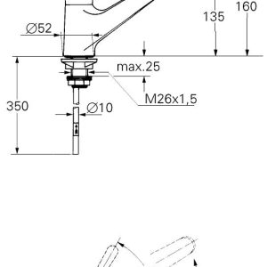 EUROMIX SINGLE-LEVER SINK MIXER 1/2″
