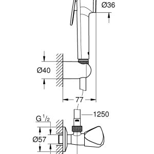 TEMPESTA-F TRIGGER SPRAY 30 WALL HOLDER SET WITH ANGLE VALVE 1 SPRAY