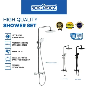 DEKKSON SHOWER SET SS 8718-3 MATT BLACK